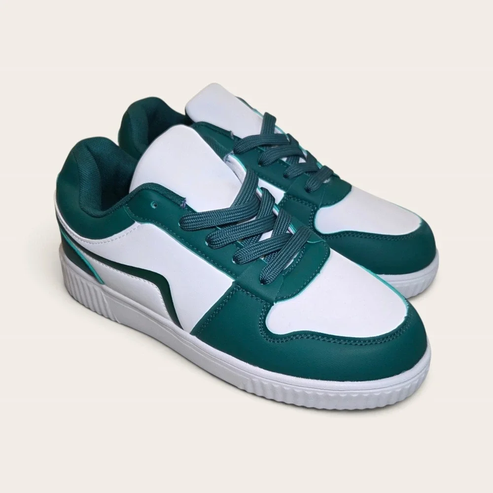 Teal & White Color Block Platform Sneaker Size 40 New Without Box